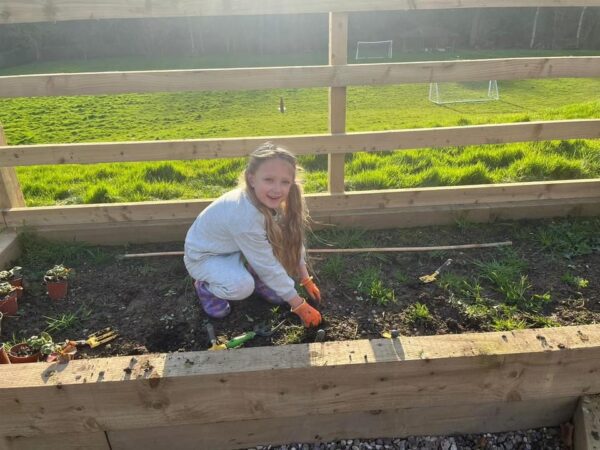 Memorial eco-garden created by staff and pupils at St Thomas' CVA