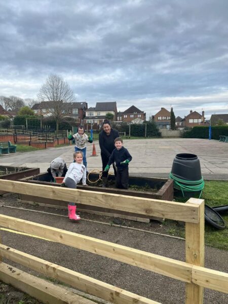 Pupils Working On The Garden